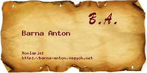 Barna Anton névjegykártya
