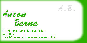anton barna business card